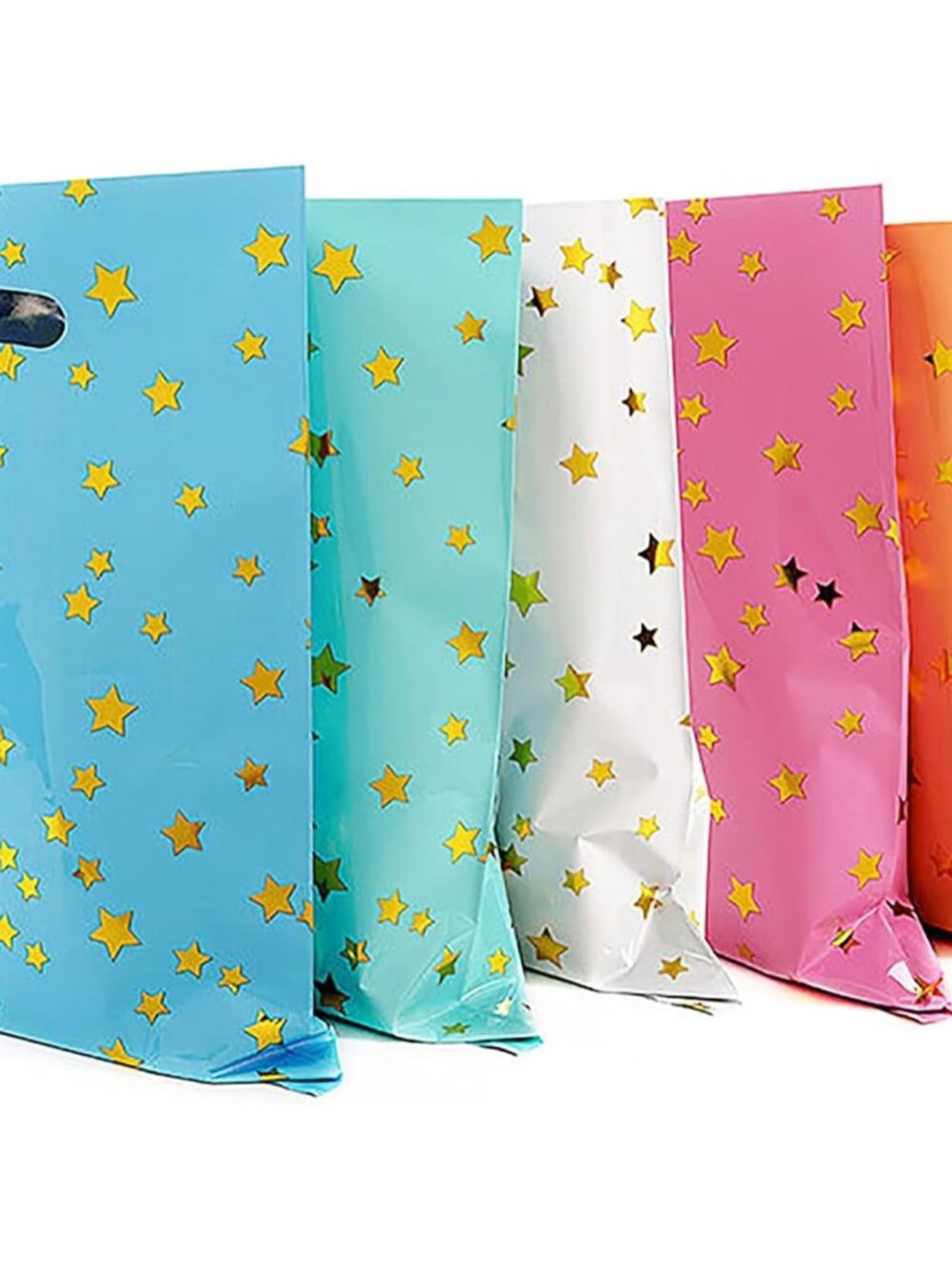 25 PCS Gift Bags,Party Favor Bags,5 Colors with Star Pattern